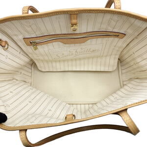 Louis Vuitton Neverfull Tote White Bag Azur Damier